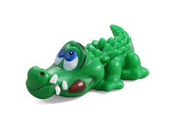 Игрушка-пищалка для собак Triol Крокодил из винила, зеленый, 14 см