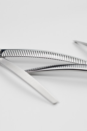 Ножницы филировочные изогнутые для животных "ГРАНАТ"