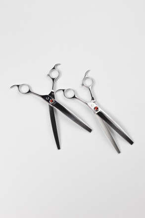 Ножницы филировочные изогнутые для животных "ГРАНАТ"